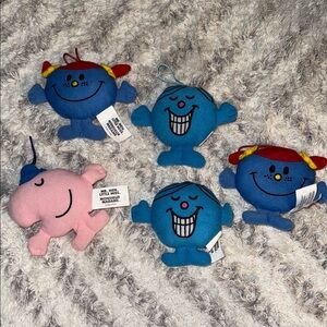Little Miss Plush Toy Set - Blue and Pink like new hangers